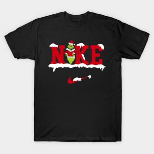 Funny Christmas Grinch Nke Christmas Grinch Snow T-Shirt